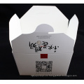 Caja de fideos de cartón con logotipo personalizado blanco con mango de metal